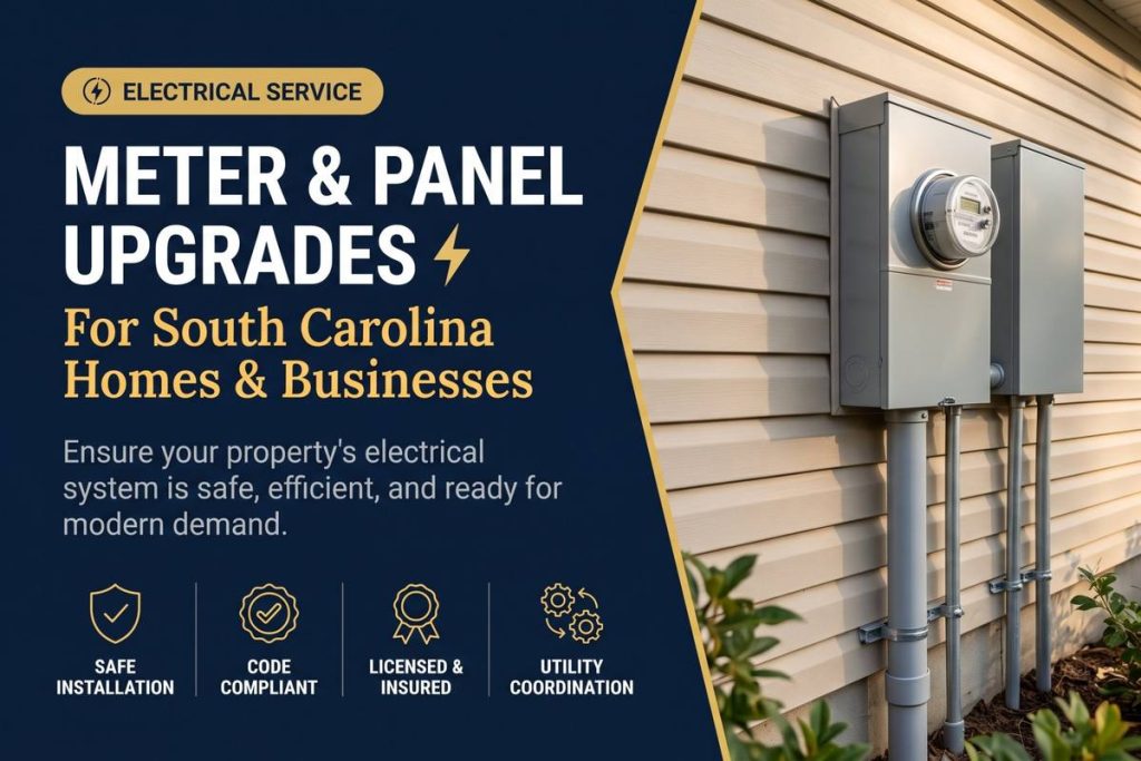 Meter and panel upgrades in South Carolina: a meter combo with built-in disconnect on a home